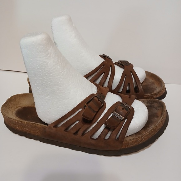 Birkenstock Shoes - Birkenstock Womens 7.5 38 Granada Brown Sandals Slip On straps buckle